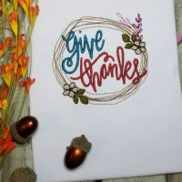 Give Thanks 4x4 Frame Machine Embroidery Design